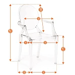 Кресло MEDALION (mod. 922), пластик, 56,5*53,2*92,5см, прозрачный | изображение 8