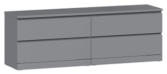 Комод Варма, 4 ящика, горизонтальный, 160х54х40 см, эмаль серая