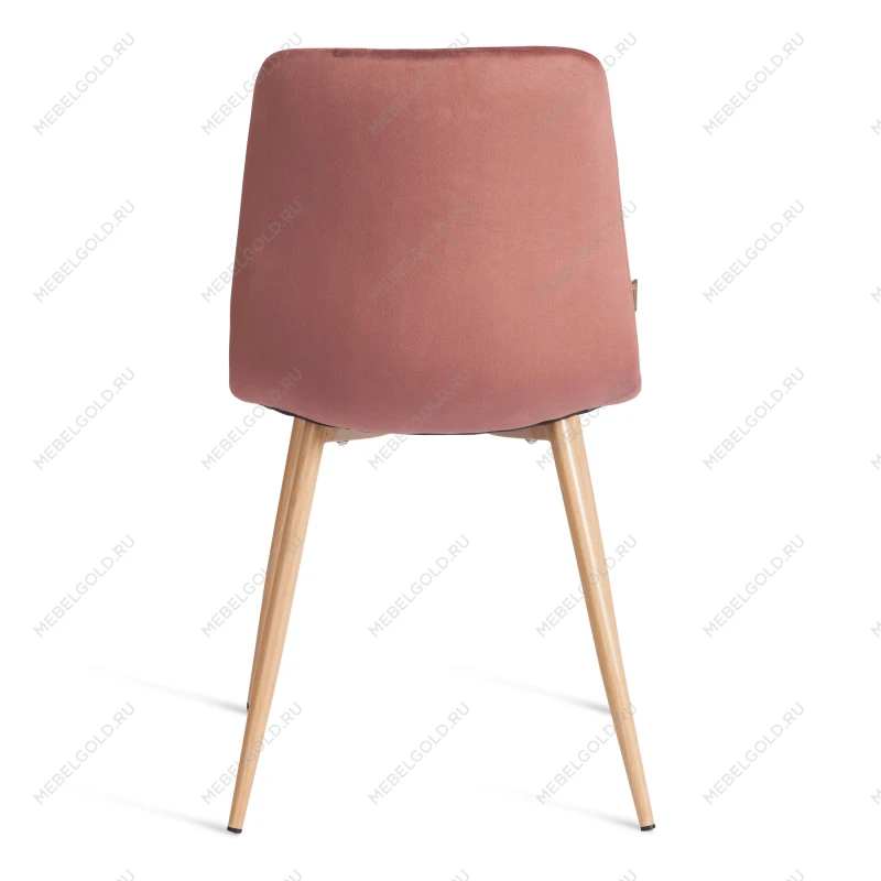 Стул CHILLY (mod. JSC-220), Велюр/металл, 44,5х52,5х88 см, Coral (коралловый) HLR44 / натуральный | изображение 3