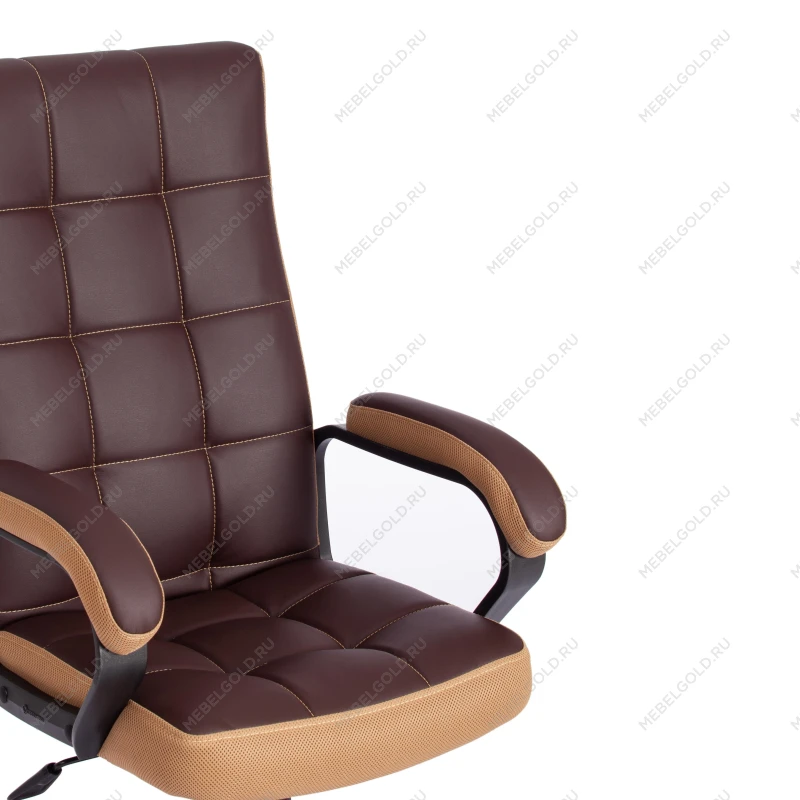 Кресло TRENDY (22), кож/зам/ткань, коричневый/бронзовый, 36-36/21 | изображение 10