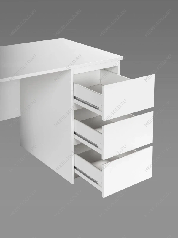 Стол письменный ГУД ЛАКК Кастор, 3 ящика, 116х65х75 см, белый | изображение 11