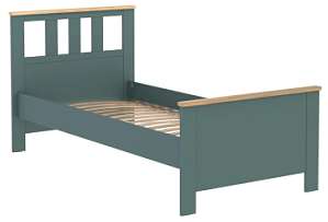 Кровать односпальная Сага, 90х200 см, темно-бирюзовая/ясень