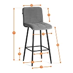 Барный стул Medeo/Медео, экокожа, черный, 45х56х113 см | изображение 11