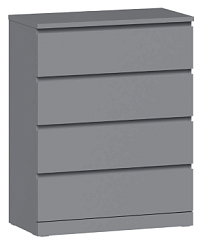 Комод Варма, 4 ящика, 80х100х40 см, эмаль серая