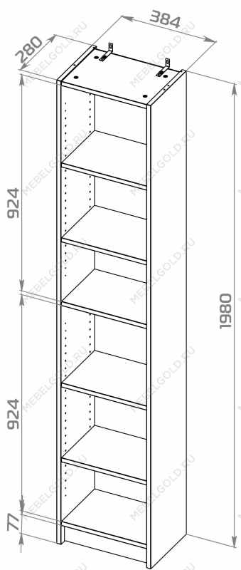 Стеллаж Варма Стэнд 39х198х28, белый | изображение 2