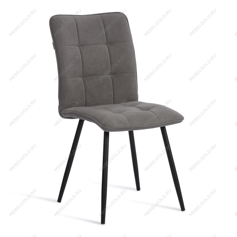 Стул обеденный Bari, флок, серый/черный, 29, 46х55х89