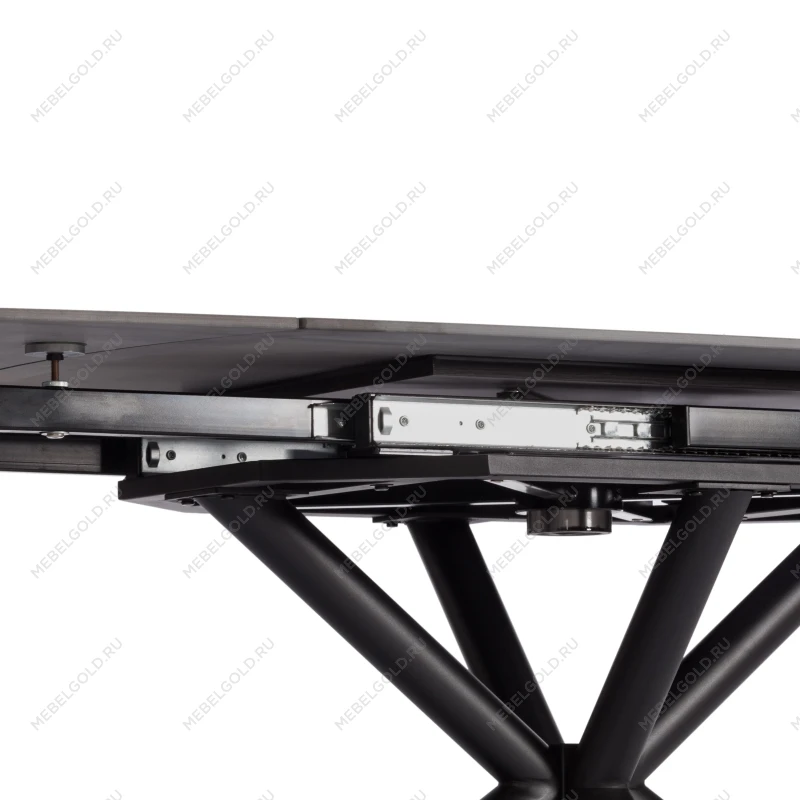 Стол обеденный Winston/Винстон, столешница керамика (матовая) /опоры металл, темно-серый/черный, (120+30+30)x80x75(+1) см | изображение 15