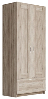 Шкаф Сириус, 2 двери и 1 ящик, 78х50х190 см, дуб сонома