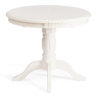 Стол STEFANO круглый, бук, мдф, D90+30x77см, Ivory white