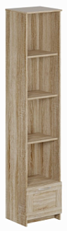 Стеллаж Сириус, 1 ящик, 39х35х190 см, дуб сонома