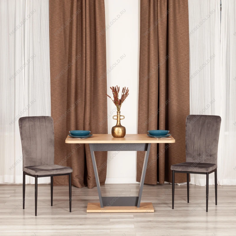 Стол обеденный TIBI нераздвижной, ЛДСП, 68,6 х 110 х 75 см, Дуб артисан/Графит | изображение 7