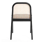 Стул FREYA, дерево вяз/ротанг, ткань лён, черный/черный лен, 46х41х79,5 см | изображение 3